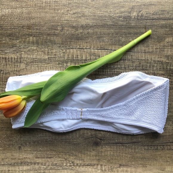 NEW Hollister white bikini top only XL strapless bohemian wedding - Picture 4 of 8